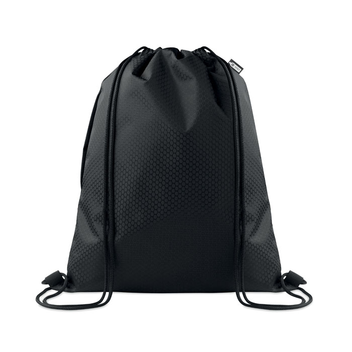 DAYKIT - 420D RPET trekkoordtas - voor bedrijven en relatiegeschenken - Zwart