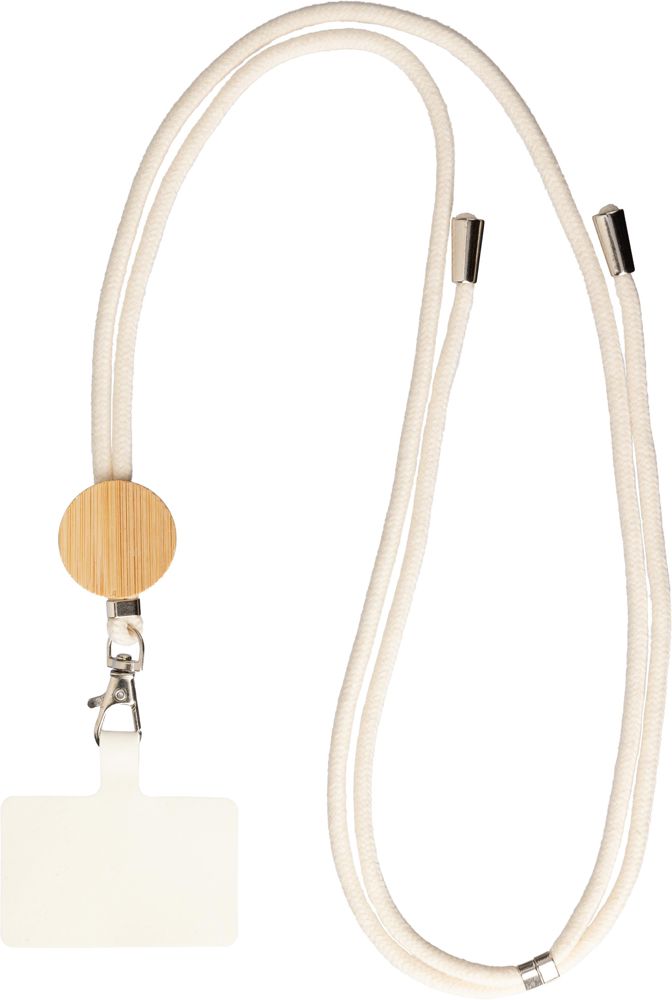 Katoenen telefoonlanyard met trekkoord Lucia - kopen of bedrukken