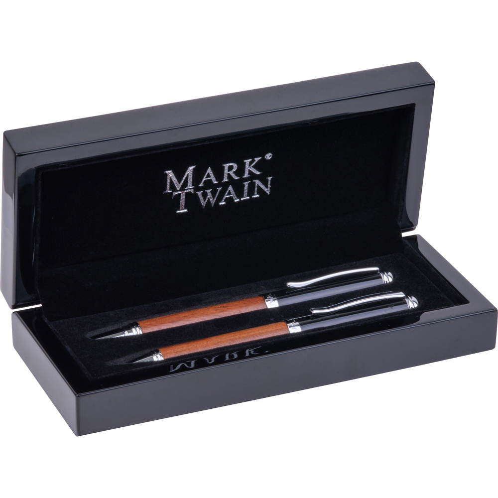 Mark Twain houten schrijfset