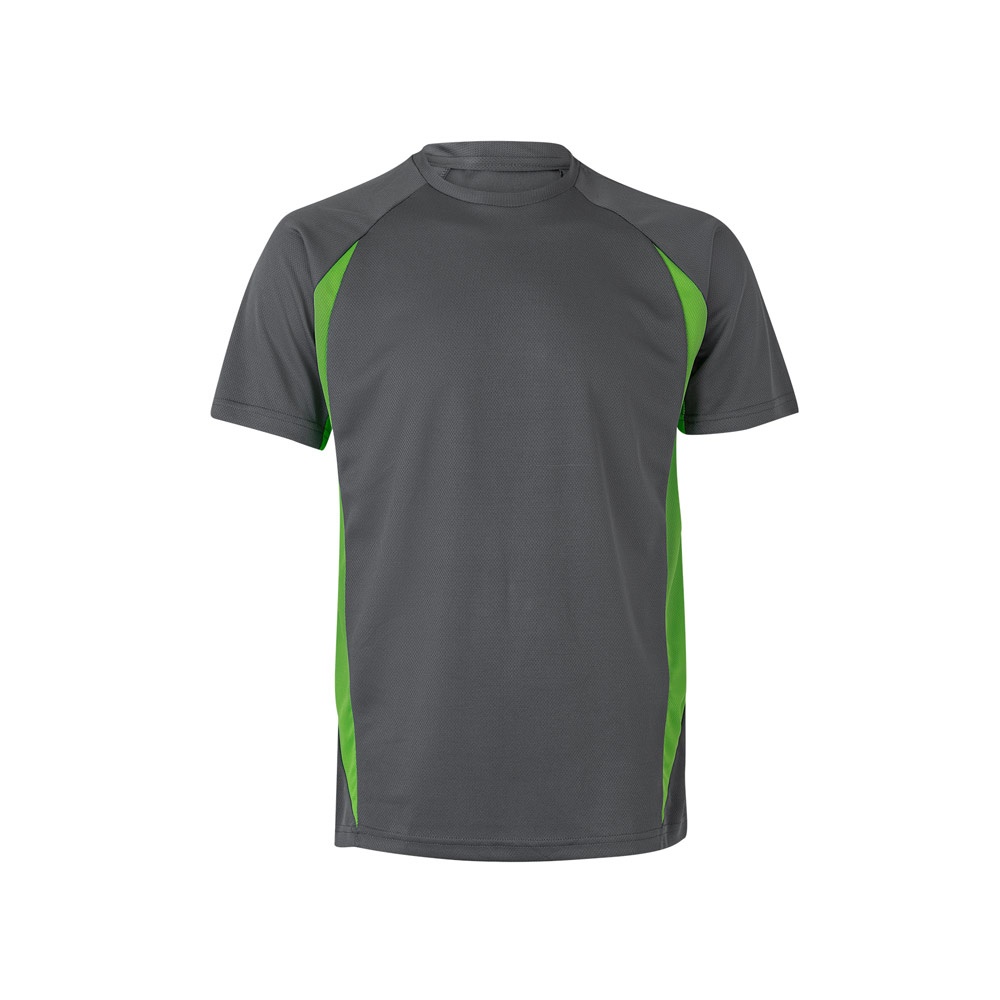 VL SLAYER. Tweekleurig technisch T-shirt met vogeloogjes (160g/m²) van polyester (100%) - bedrukt of onbedrukt - grijs, groen