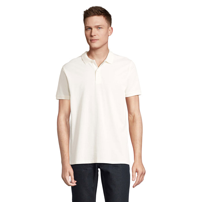 PLANET MEN - PLANET HEREN Polo 170g - kopen of bedrukken - gebroken wit