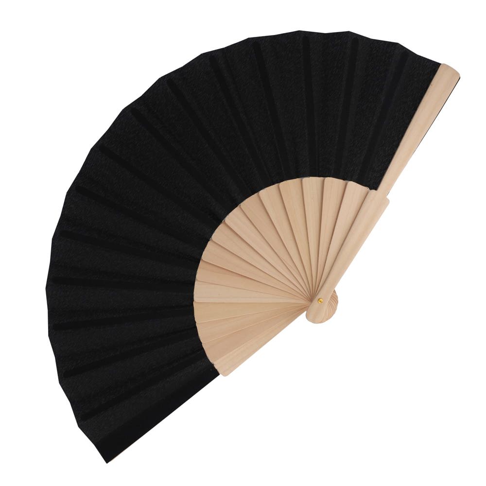 Waaier hout & R-PET - kopen of bedrukken - zwart