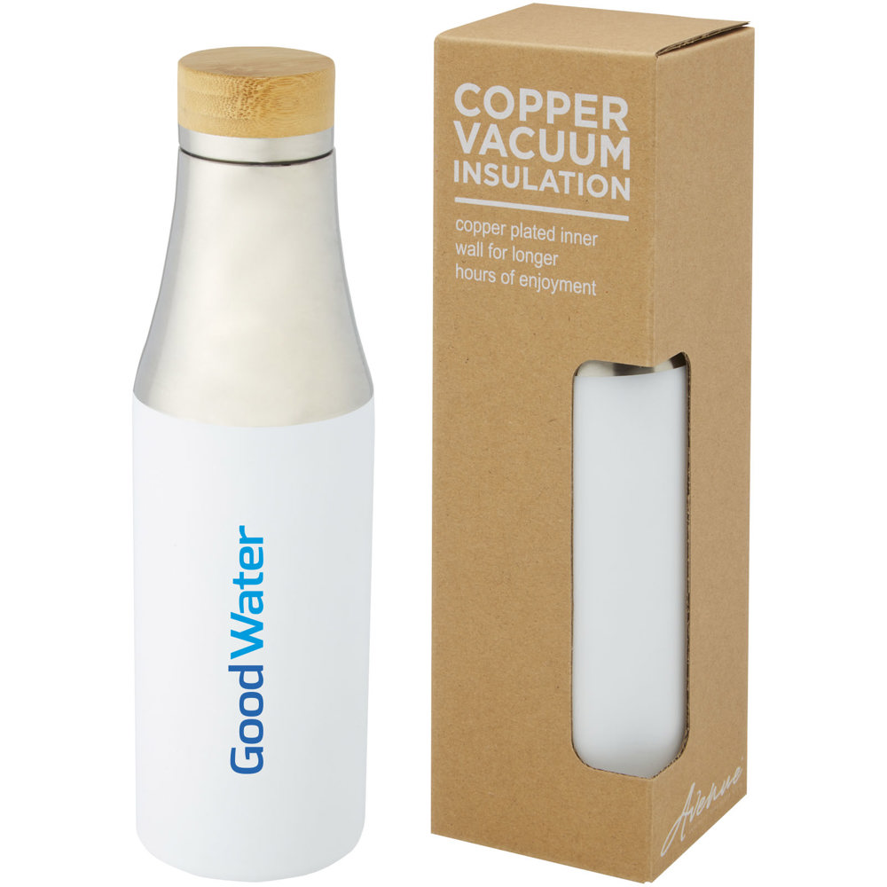 Hulan koperen vacuüm geïsoleerde roestvrijstalen fles van 540 ml met bamboe deksel