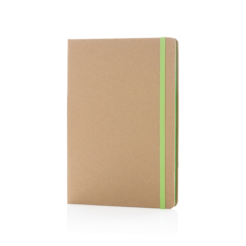 A5 kraft notitieboek - voor bedrijven en relatiegeschenken - groen (± PMS 368)