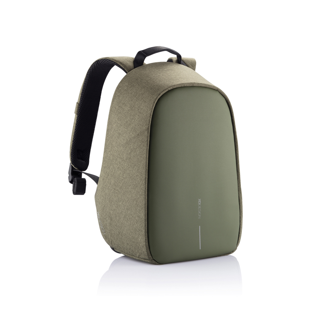 Bobby Hero Small, anti-diefstal rugzak - voor bedrijven en relatiegeschenken - groen, zwart (± PMS 5743/ ± PMS Black)