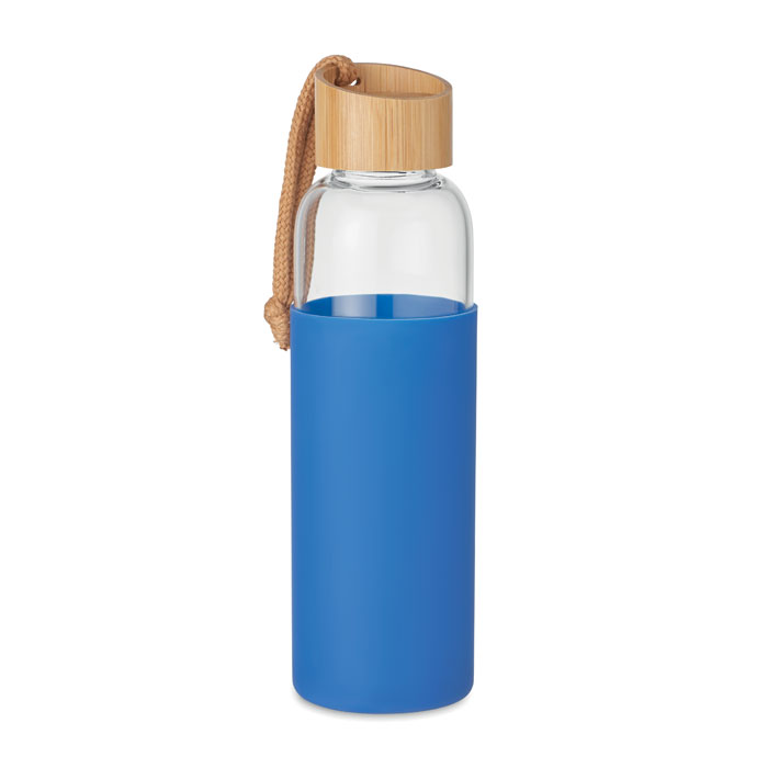 CHAI - Glazen fles 500 ml in pouch - kopen of bedrukken - Royal Blauw