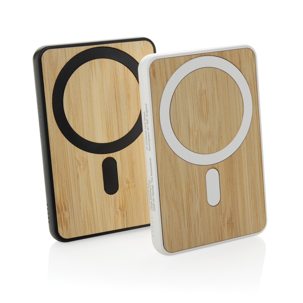 Zen RCS rplastic 5000 mah 5W magnetische bamboe powerbank - voor bedrijven en relatiegeschenken