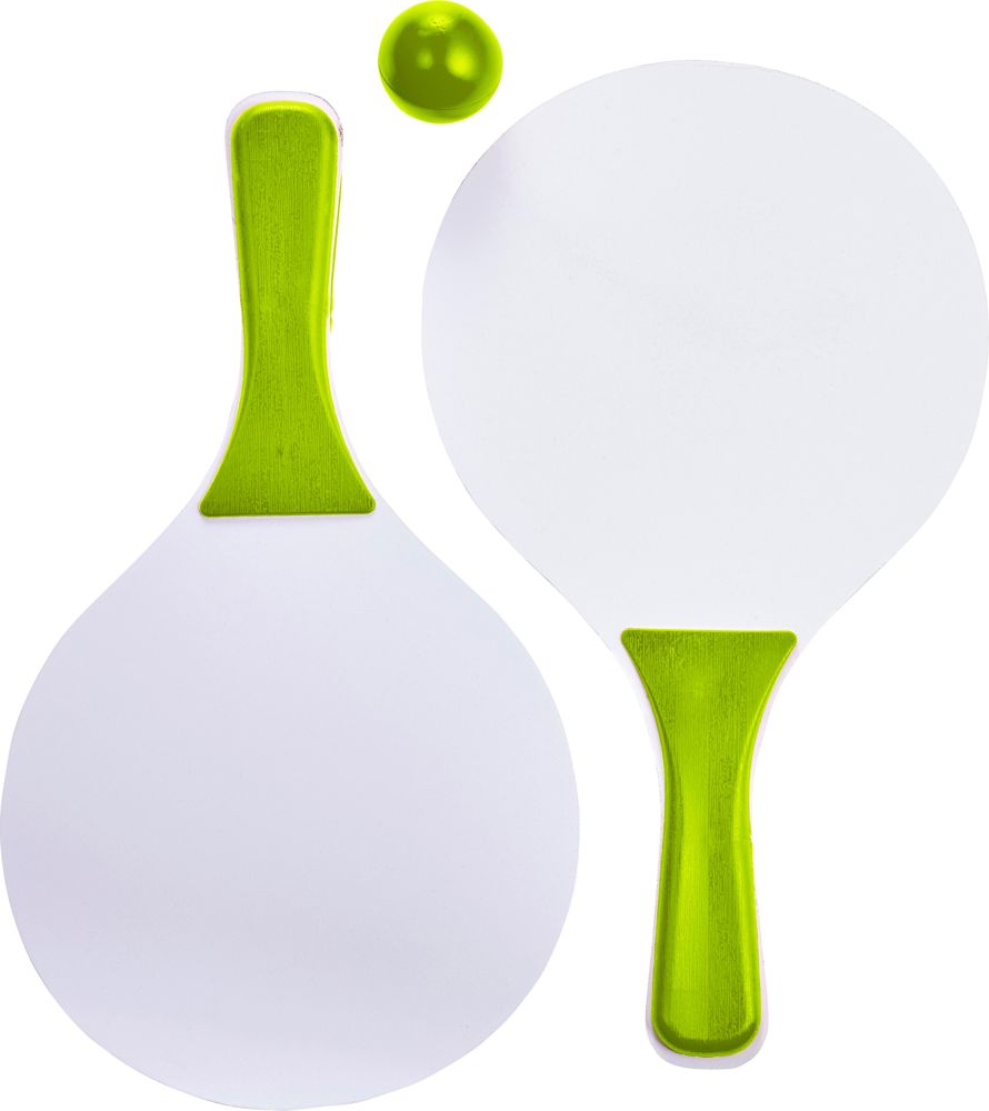 Houten strand tennisset Eliza - bedrukt of onbedrukt verkrijgbaar - Lime