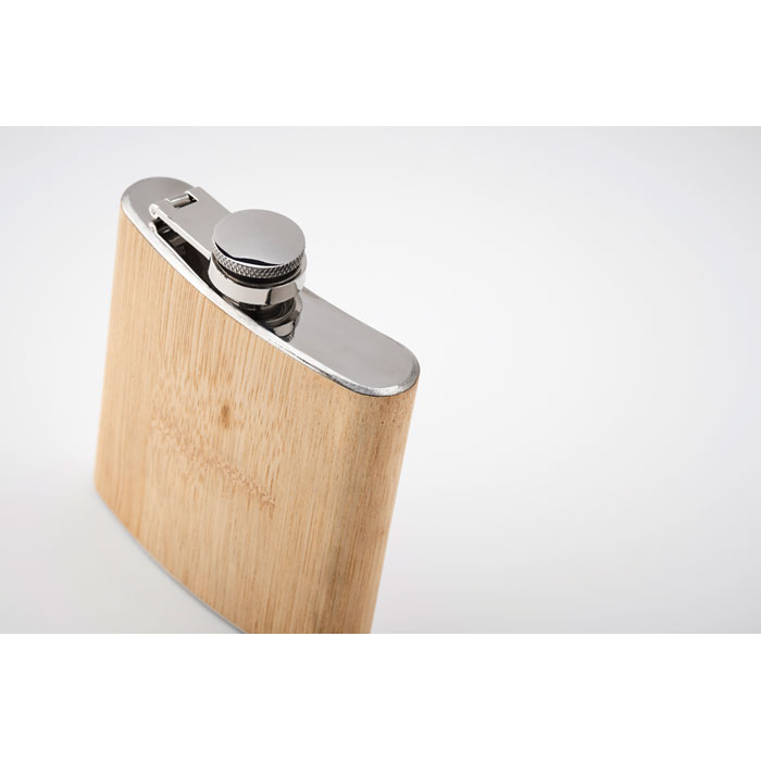 HIPHIP - Platte bamboe heupfles 170ml