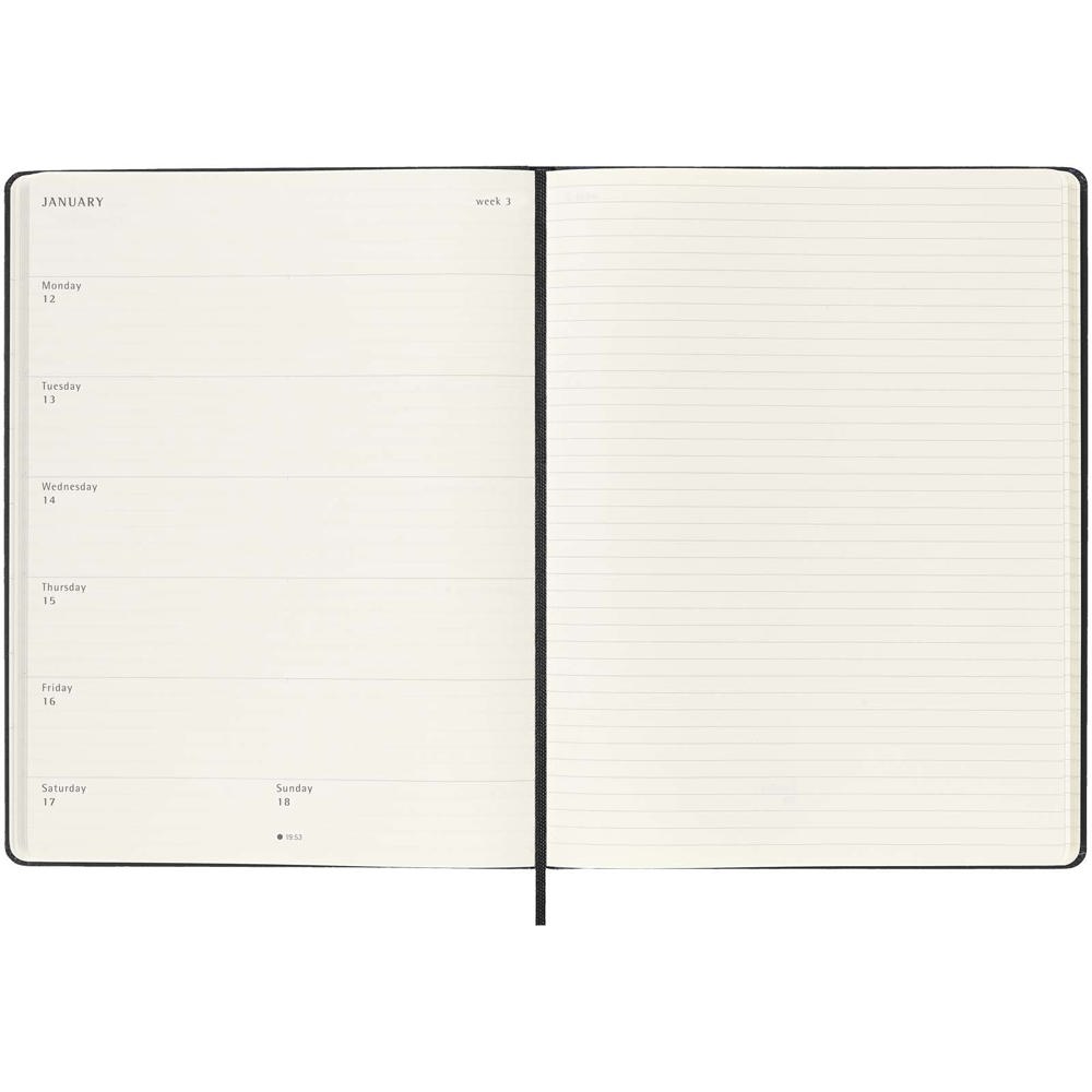 Moleskine week-agenda voor 12 maanden met harde kaft XL