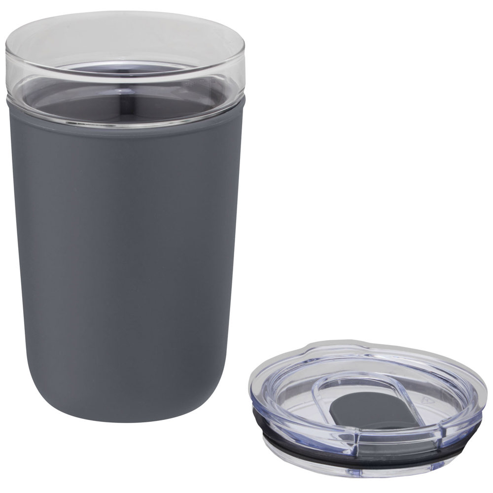 Bello 420 ml glazen beker met buitenwand van gerecycled plastic
