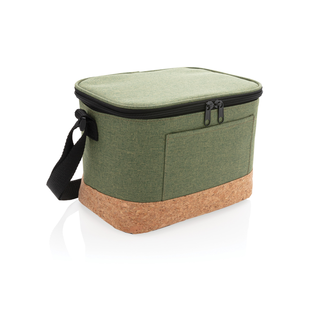 Duo tone koeltas met kurkdetail - met logo of onbedrukt bestellen - groen (± PMS Green)