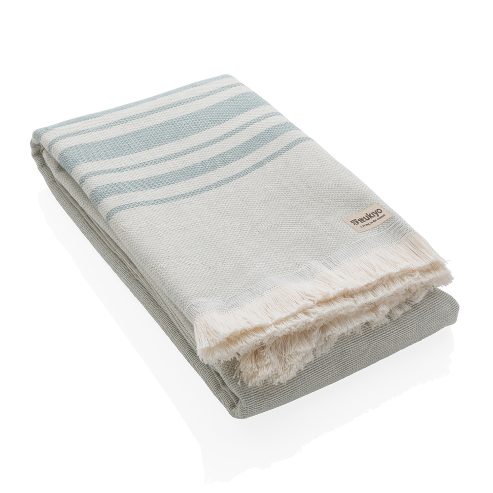 Ukiyo Yumiko AWARE™ Hamam Handdoek 100x180cm - voor bedrijven en relatiegeschenken - groen (± PMS 5555)