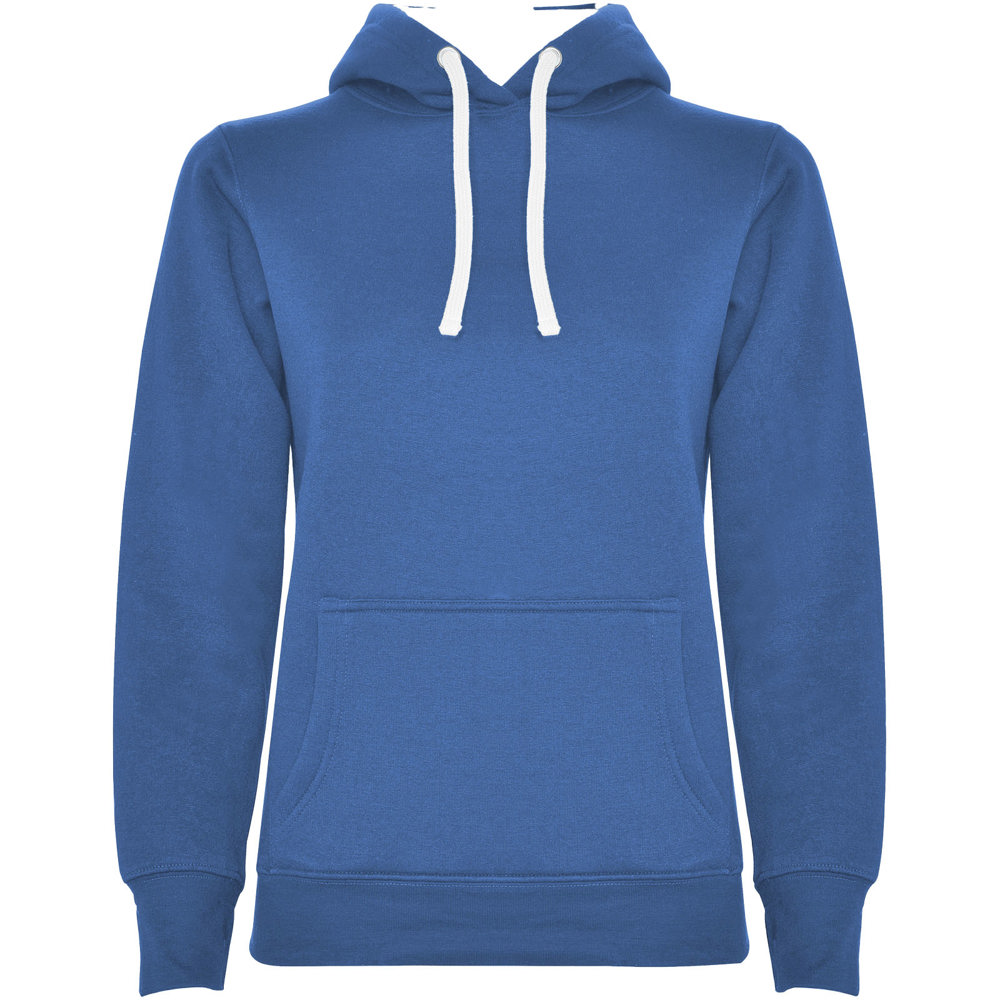 Urban hoodie voor dames - met logo of onbedrukt bestellen - Koningsblauw, Wit