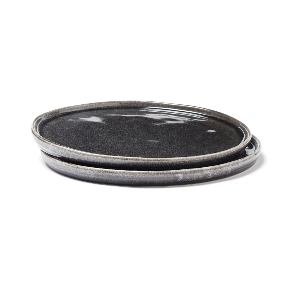 VINGA Nomimono bord 20 cm, set van 2 stuks - met logo of onbedrukt bestellen - zwart (± PMS Black)