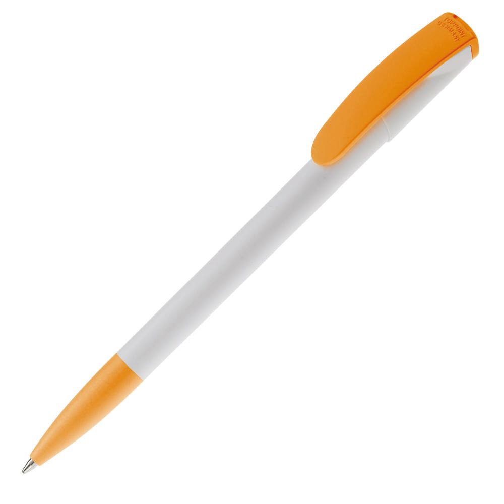 Balpen Deniro hardcolour - bedrukt of onbedrukt verkrijgbaar - Wit / Oranje
