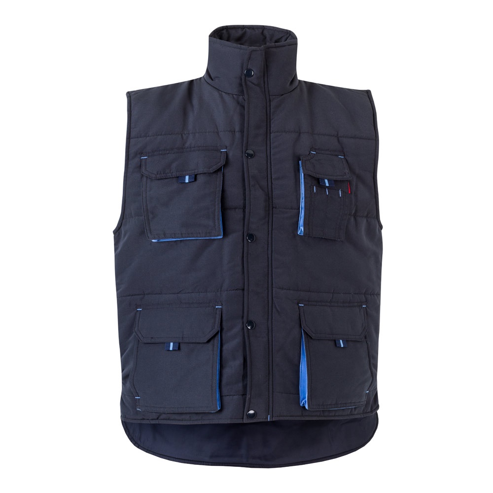 VL NERGAL. Gewatteerd vest, tweekleurig, met meerdere zakken (120g/m²), van polyester (100%) - kopen of - Marineblauw, Licht blauw