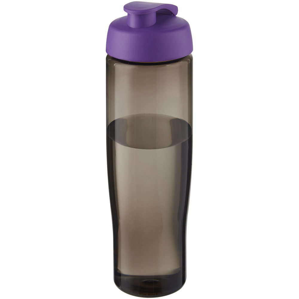 H2O Active® Eco Tempo drinkfles van 700 ml met klapdeksel - met logo of onbedrukt bestellen - Paars, Houtskool