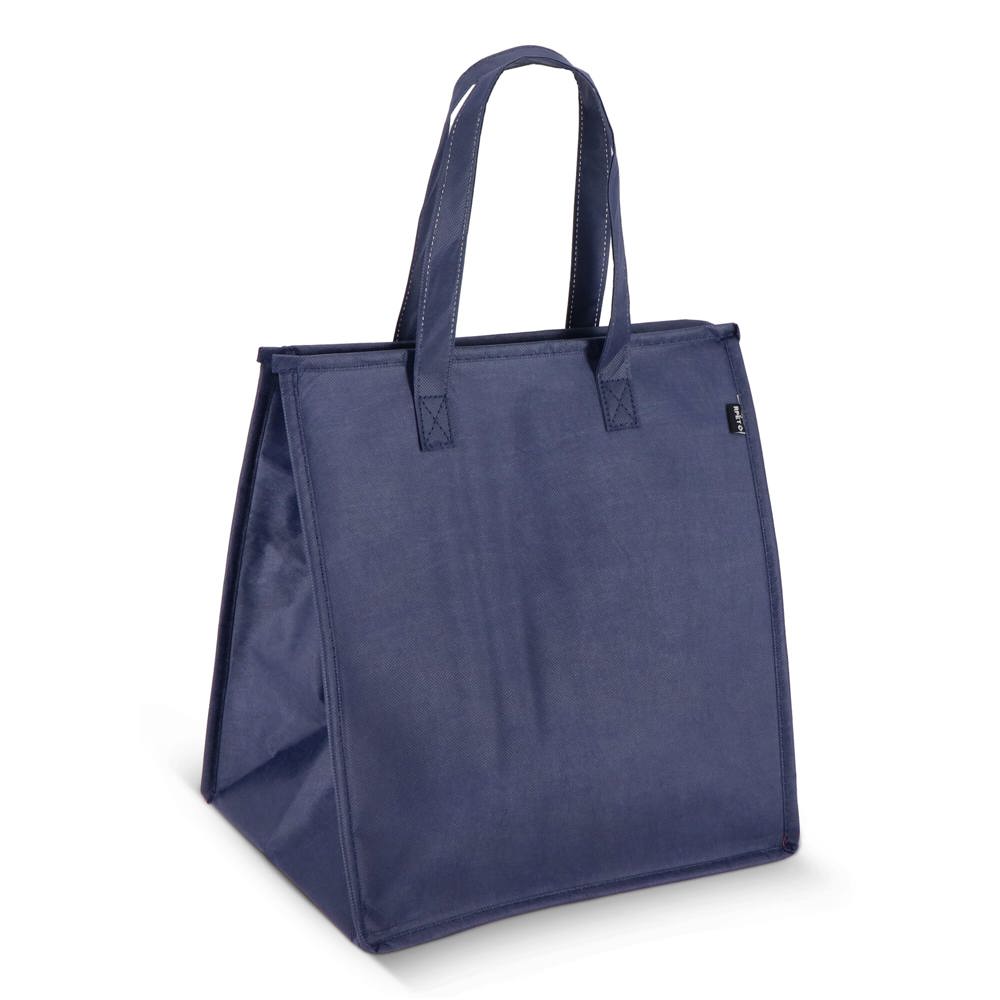 R-PET koeltas, non-woven, 33 x 25,5 x 37 cm, 75 g/m² - met logo of onbedrukt bestellen - Donkerblauw
