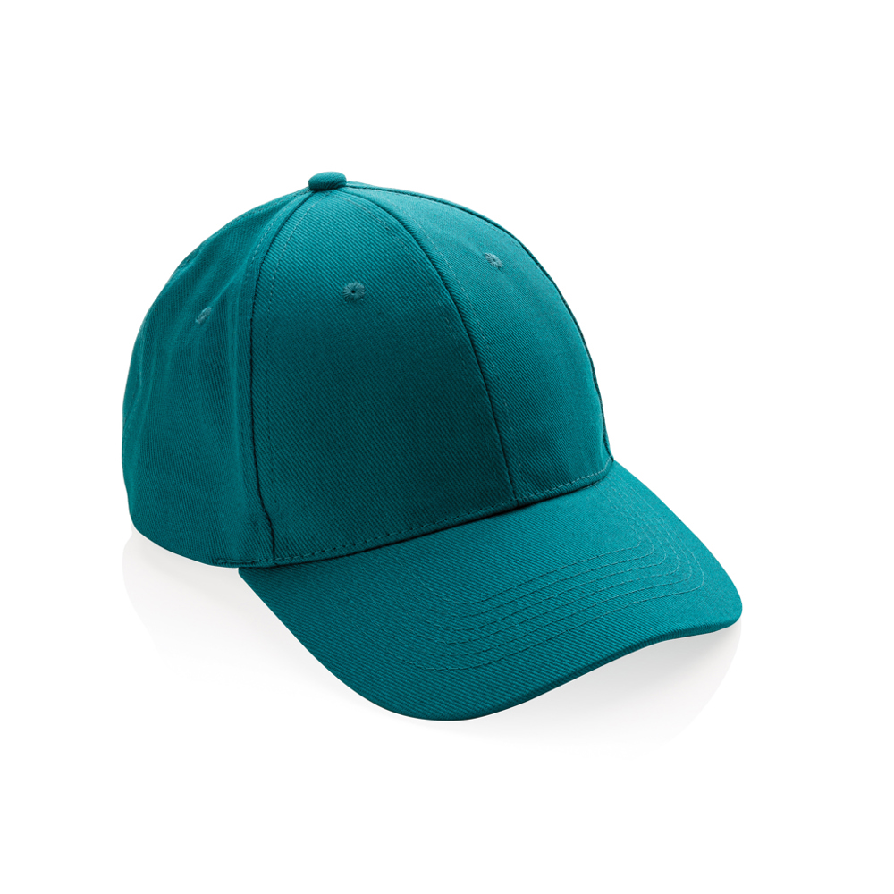 Impact AWARE™ 6 panel 280gr gerecycled katoenen cap - voor bedrijven en relatiegeschenken - verdigris (± PMS 18-4834TCX)