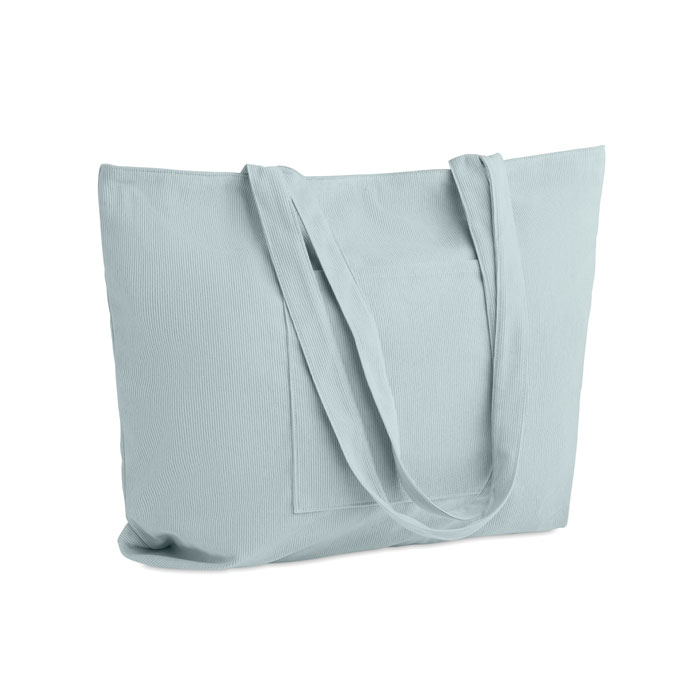 CORDY G - Grote corduroy boodschappentas - met logo of onbedrukt bestellen - Babyblauw