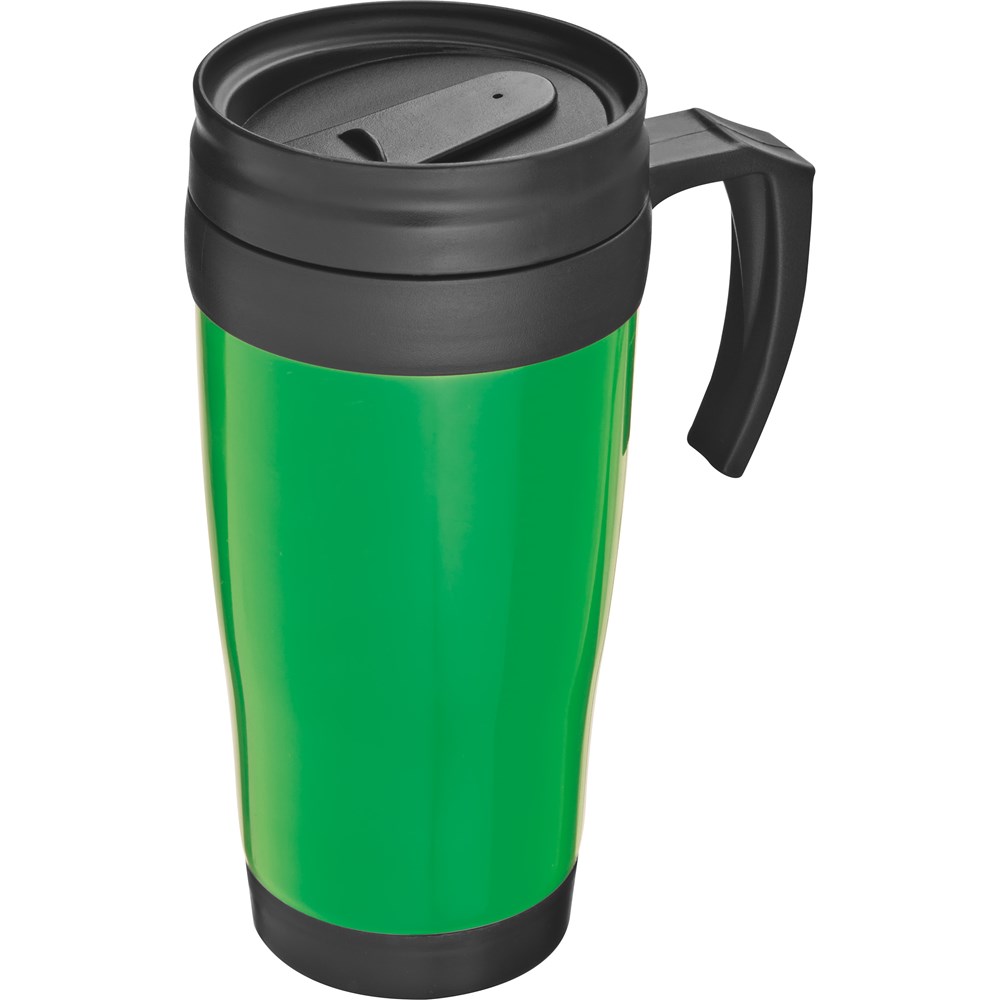 Kunststof drinkbeker met afsluitbare deksel- 0,4L - met logo of onbedrukt bestellen - Groen