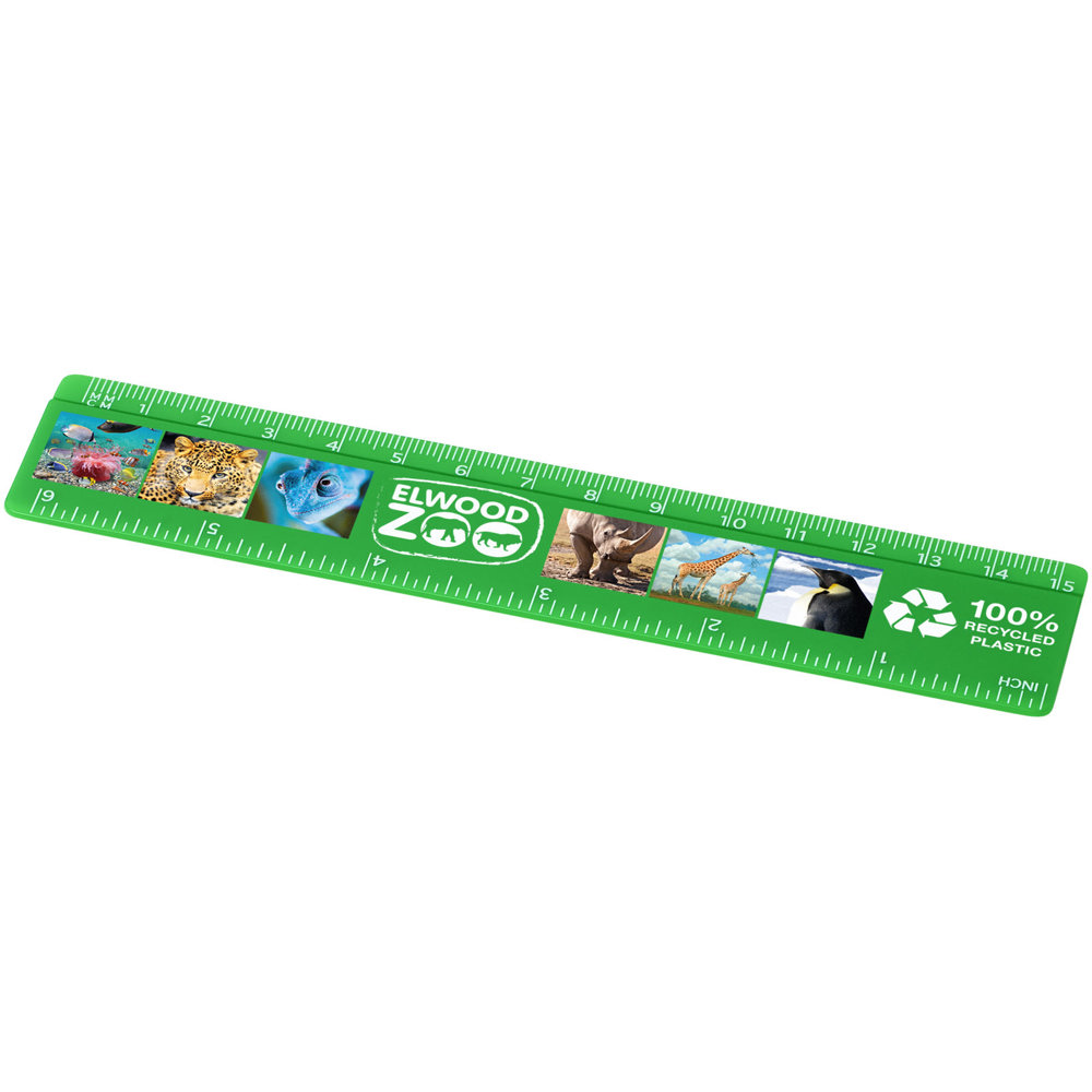Refari liniaal van 15 cm van gerecycled plastic