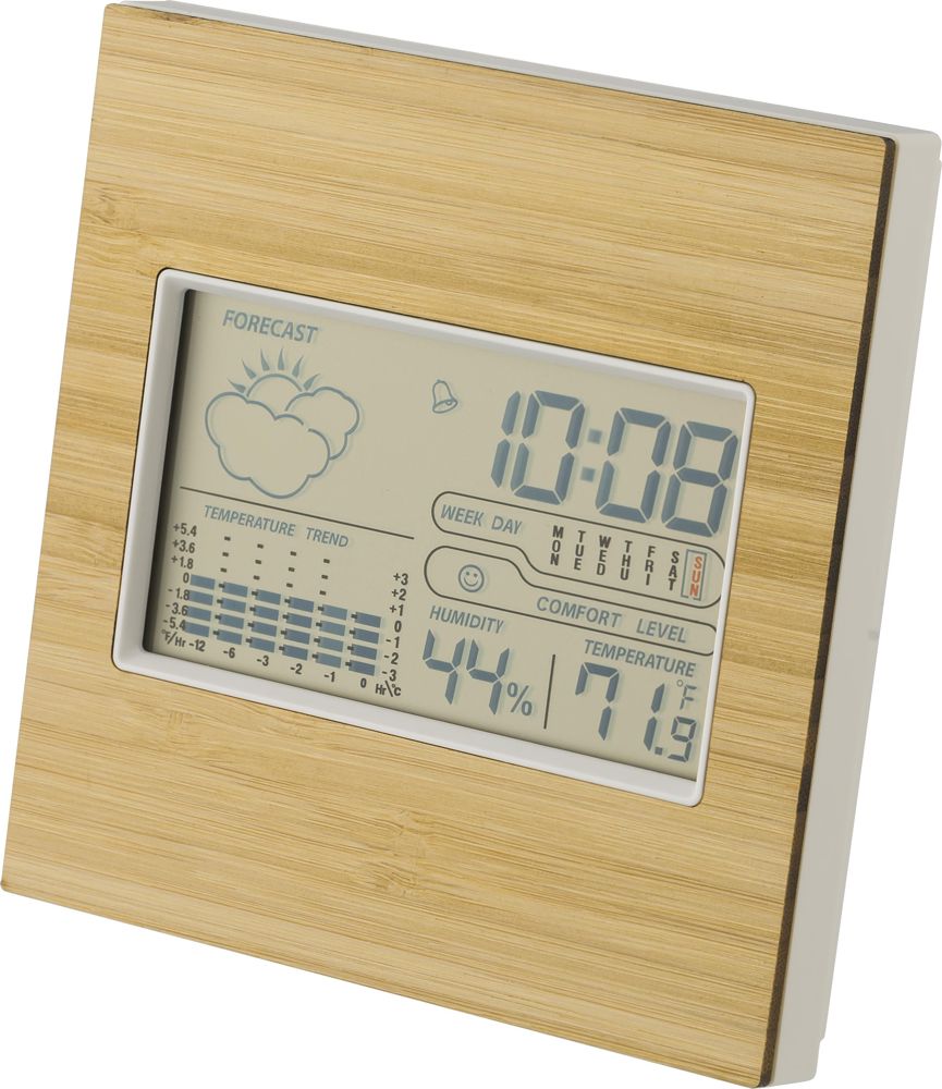 Bamboe weerstation Lia - met logo of onbedrukt bestellen