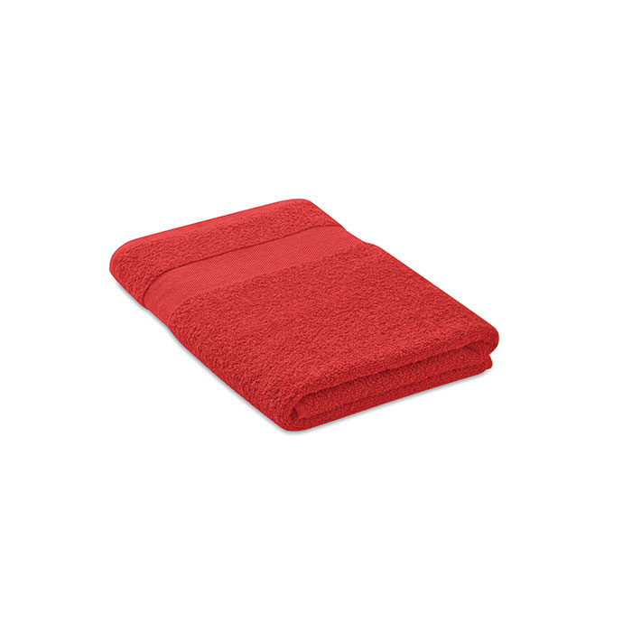 PERRY - Handdoek organisch 140x70 - voor bedrijven en relatiegeschenken - Rood