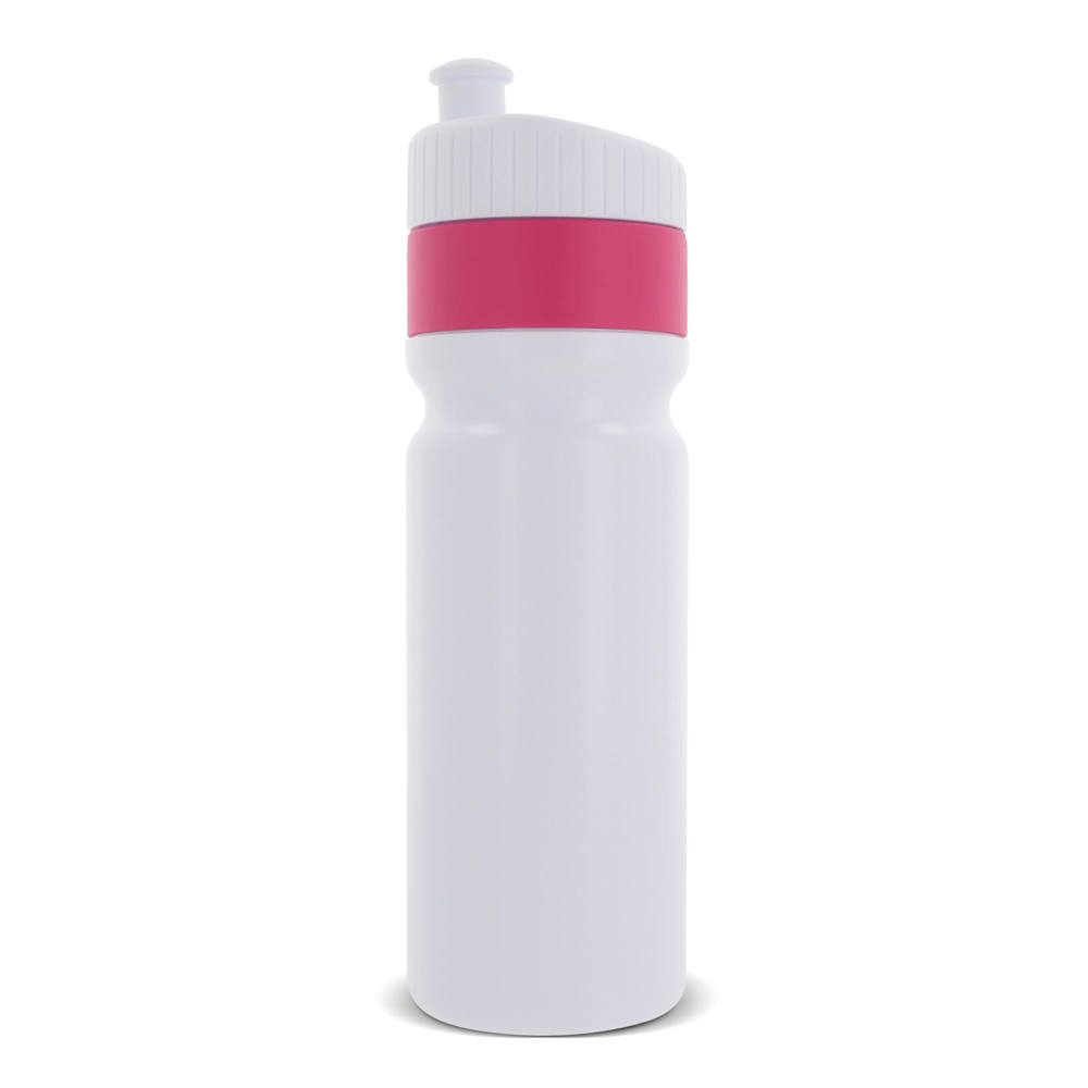 Sport bidon met rand 750ml - voor bedrijven en relatiegeschenken - Wit / Roze