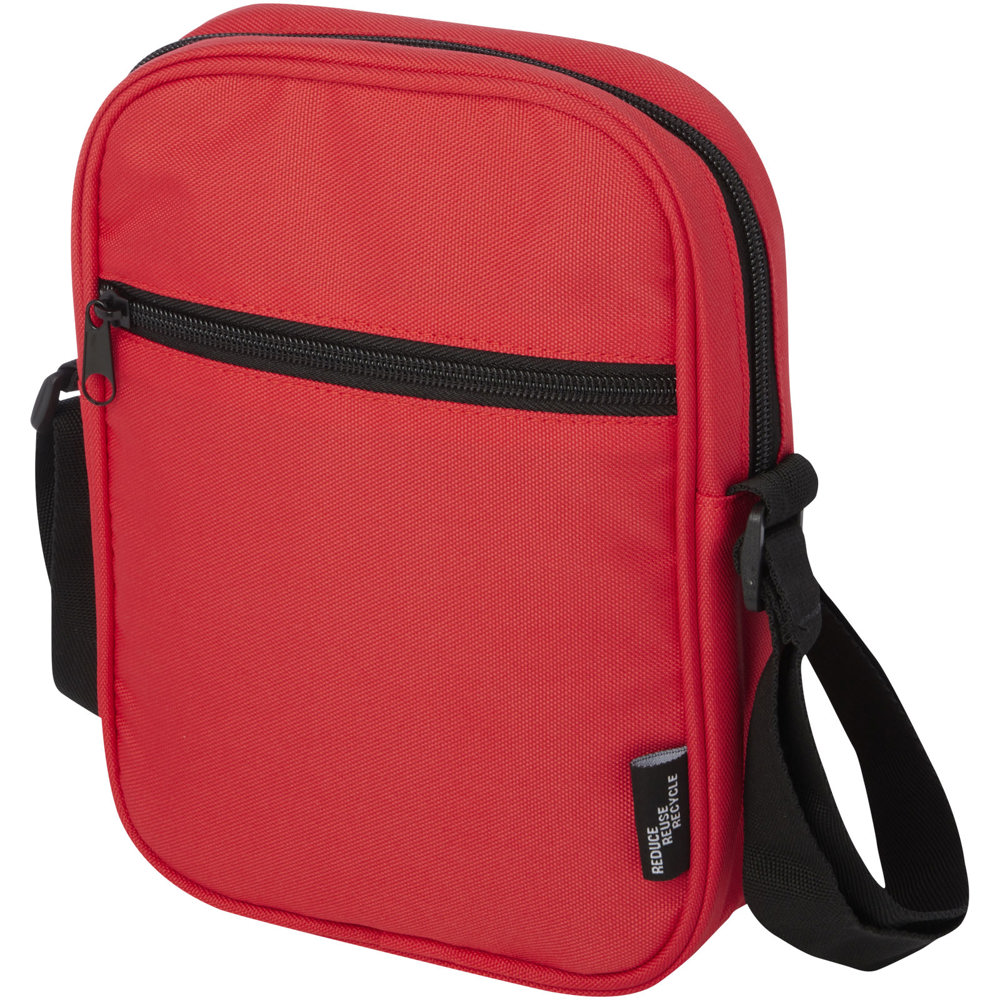 Byron GRS gerecyclede crossbodytas 2 l - bedrukt of onbedrukt verkrijgbaar - rood