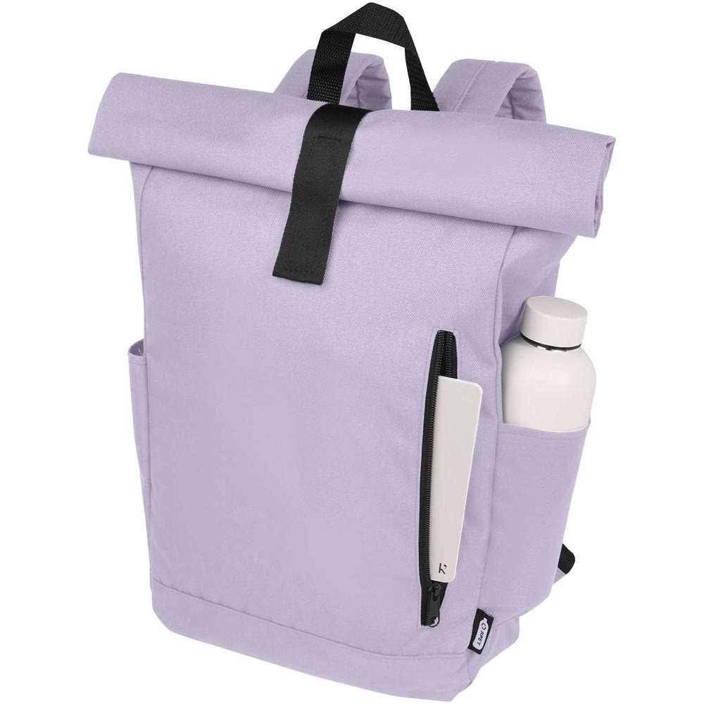 Byron 15,6" rugzak van GRS RPET met opgerolde bovenkant 18 L