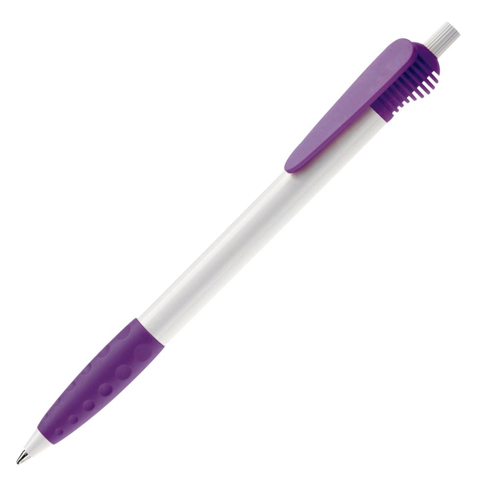 Balpen Cosmo grip hardcolour - Wit / Paars