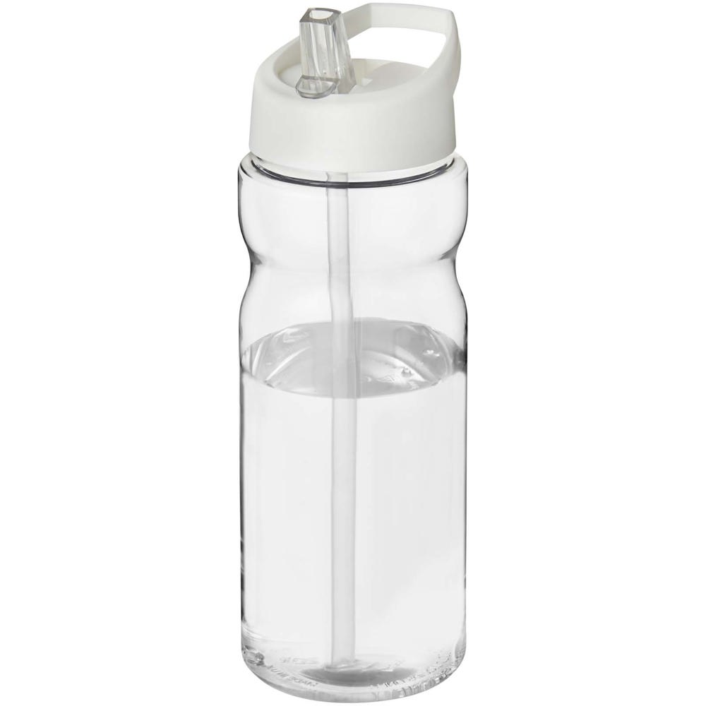 H2O Active® Eco Base 650 ml sportfles met tuitdeksel - bedrukt of onbedrukt verkrijgbaar - Transparent, Wit