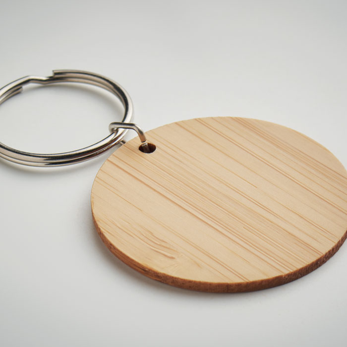 ROUNDBOO - Ronde bamboe sleutelhanger