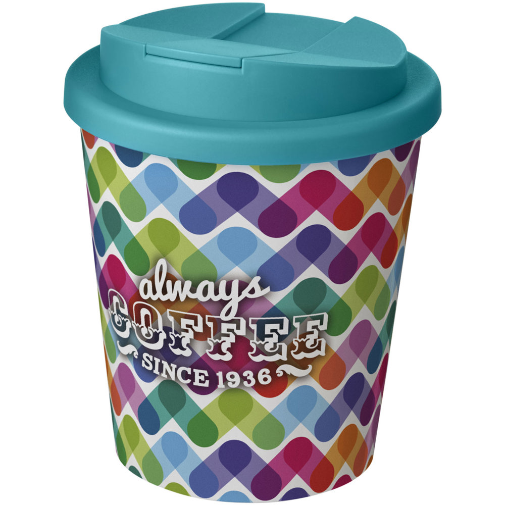 Brite-Americano® Espresso 250 ml geïsoleerde beker - met logo of onbedrukt bestellen - Wit, Aqua