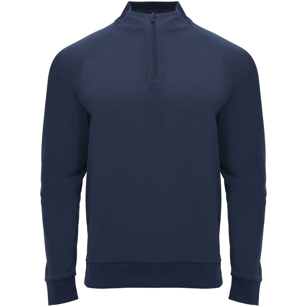 Epiro sweatshirt met lange mouwen en kwartrits voor kinderen - met logo of onbedrukt bestellen - Marineblauw