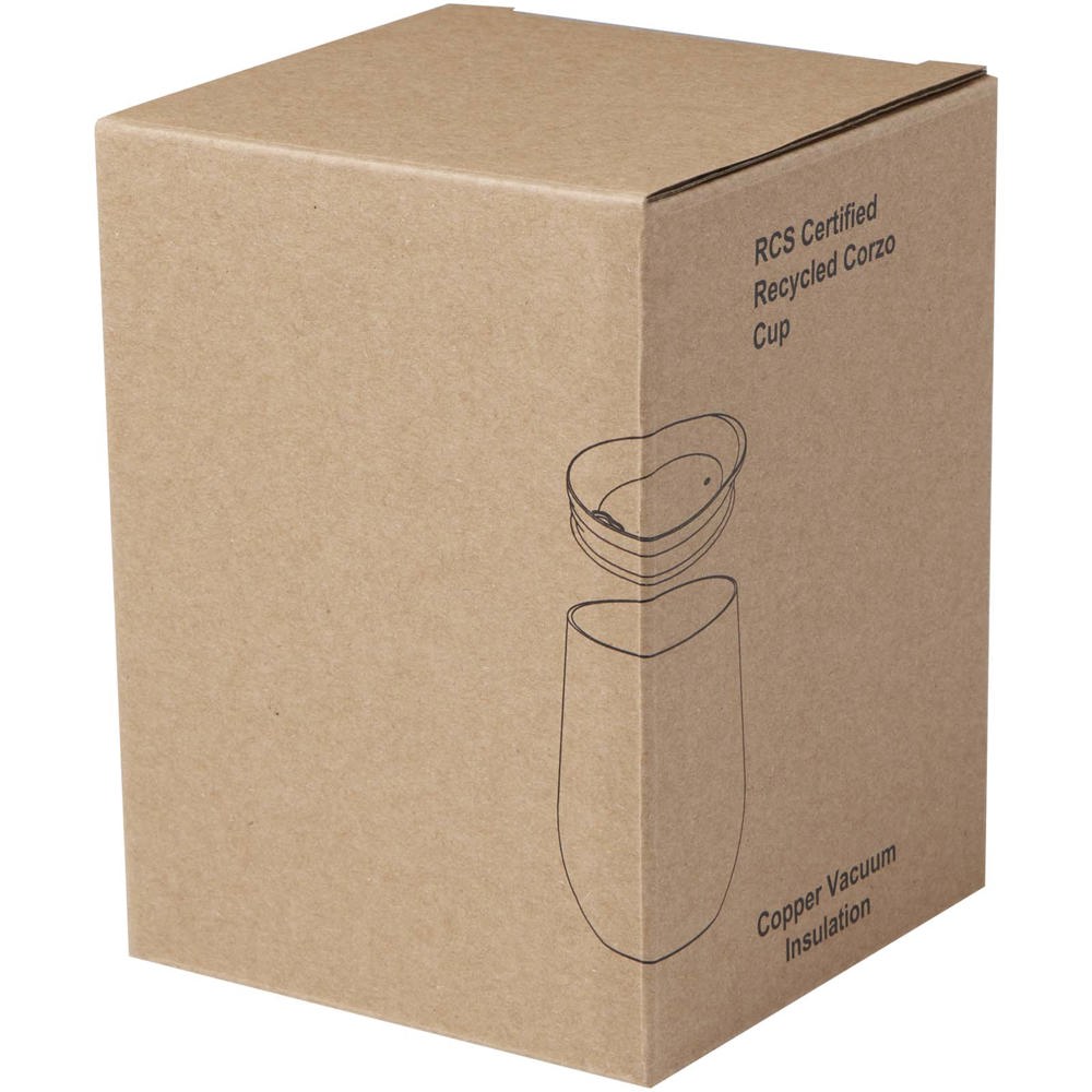 Corzo 350 ml RCS-gecertificeerde koperen beker met vacuümisolatie van gerecycled roestvrij staal