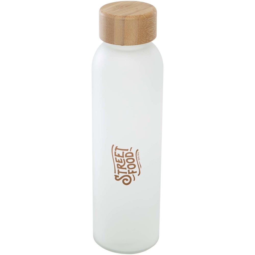 Lume 500 ml fles van mat natronkalkglas met bamboe deksel  