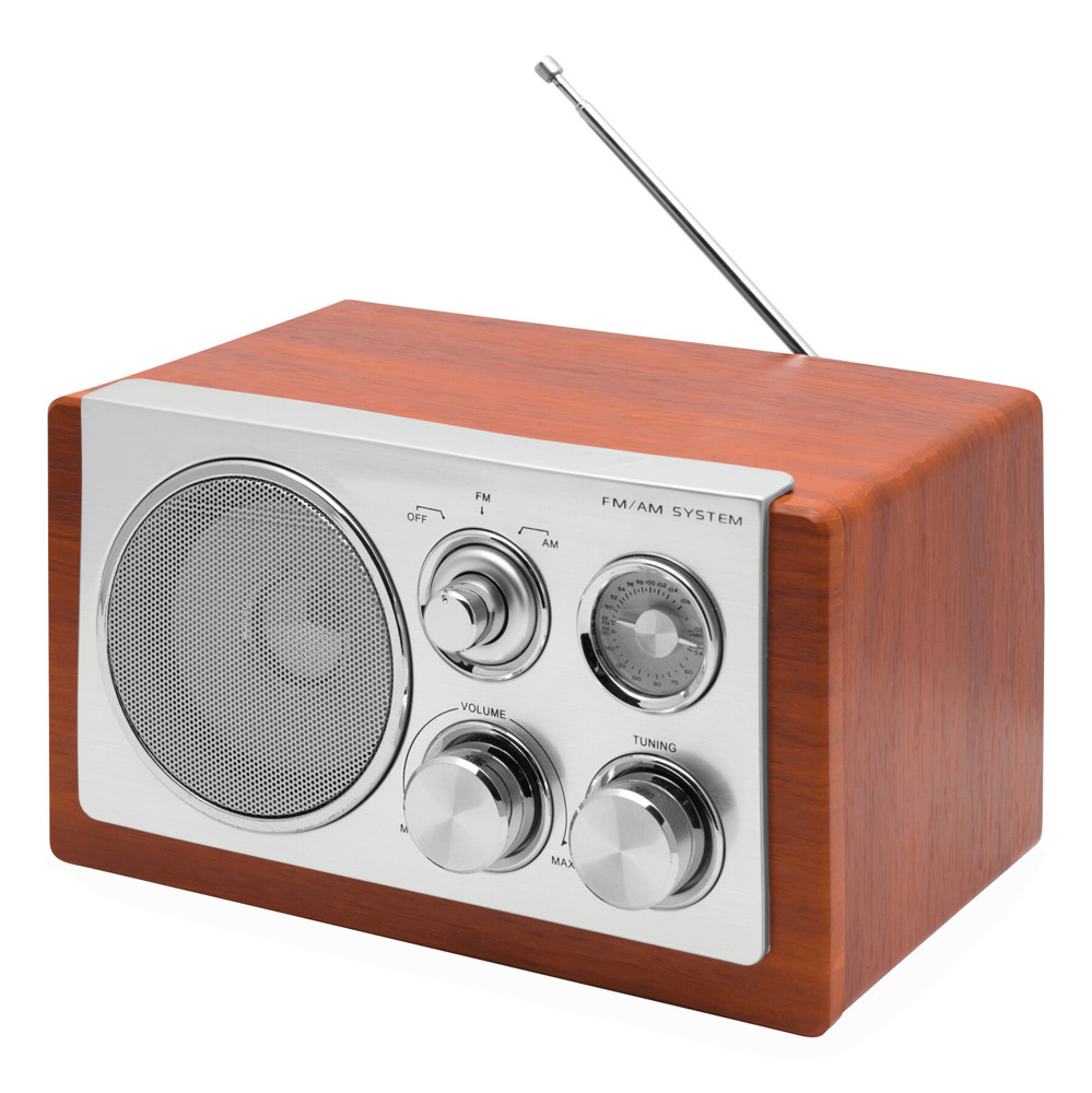 CLASSIC - Houten design AM/FM radio - voor bedrijven en relatiegeschenken
