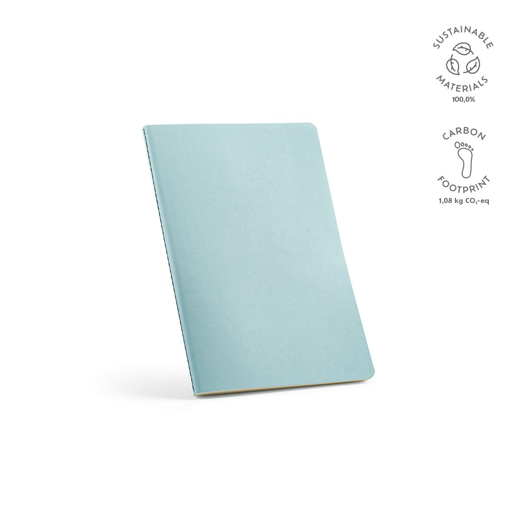 Bronte A5 notitieboek gerecycled papier 70 gsm - met logo of onbedrukt bestellen - Pastelblauw