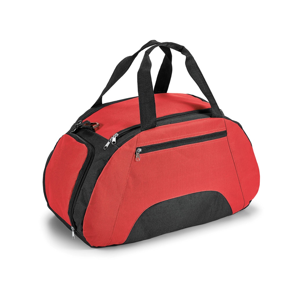 FIT. 600D polyester sporttas - bedrukt of onbedrukt verkrijgbaar - rood