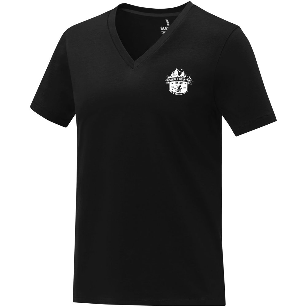 Somoto Dames T-shirt met V-hals en korte mouwen 