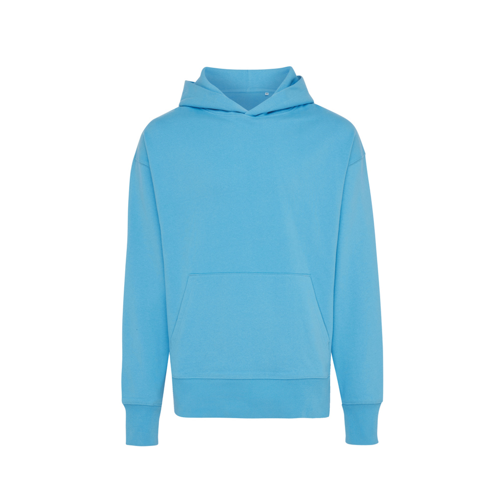IQONIQ Yoho gerecycled katoen relaxed hoodie - met logo of onbedrukt bestellen - tranquil blue (± PMS 17-4139TCX)