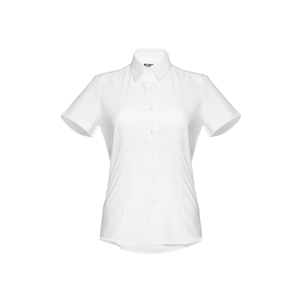 THC LONDON WOMEN WH. Oxford overhemd met korte mouwen voor dames. Witte kleur - met logo of onbedrukt - Wit