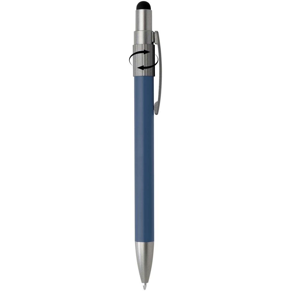 Rill RCS gerecycleerde balpen met stylus en fidget spinner (blauwe inkt)