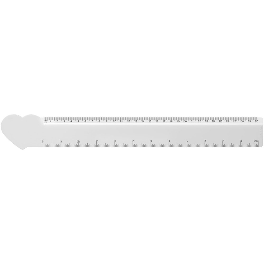 Tait hartvormige liniaal van 30 cm van gerecycled plastic