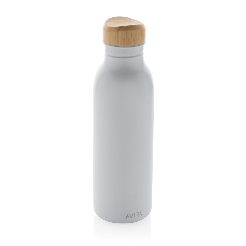 Avira Alcor RCS gerecycled RVS enkelwandige waterfles 600ML - bedrukt of onbedrukt verkrijgbaar - wit (± PMS White)