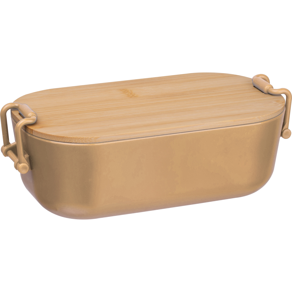 Lunchbox met bamboe deksel en clipsluiting