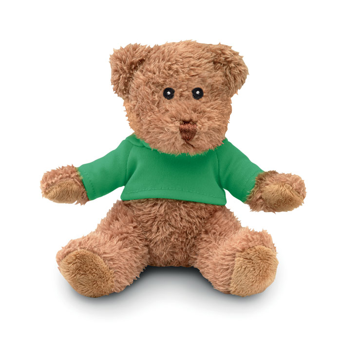 JOHNNY T - Teddybeer met T-shirt - bedrukt of onbedrukt verkrijgbaar - Groen
